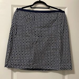 Talbots Petite Navy Patterned Skirt